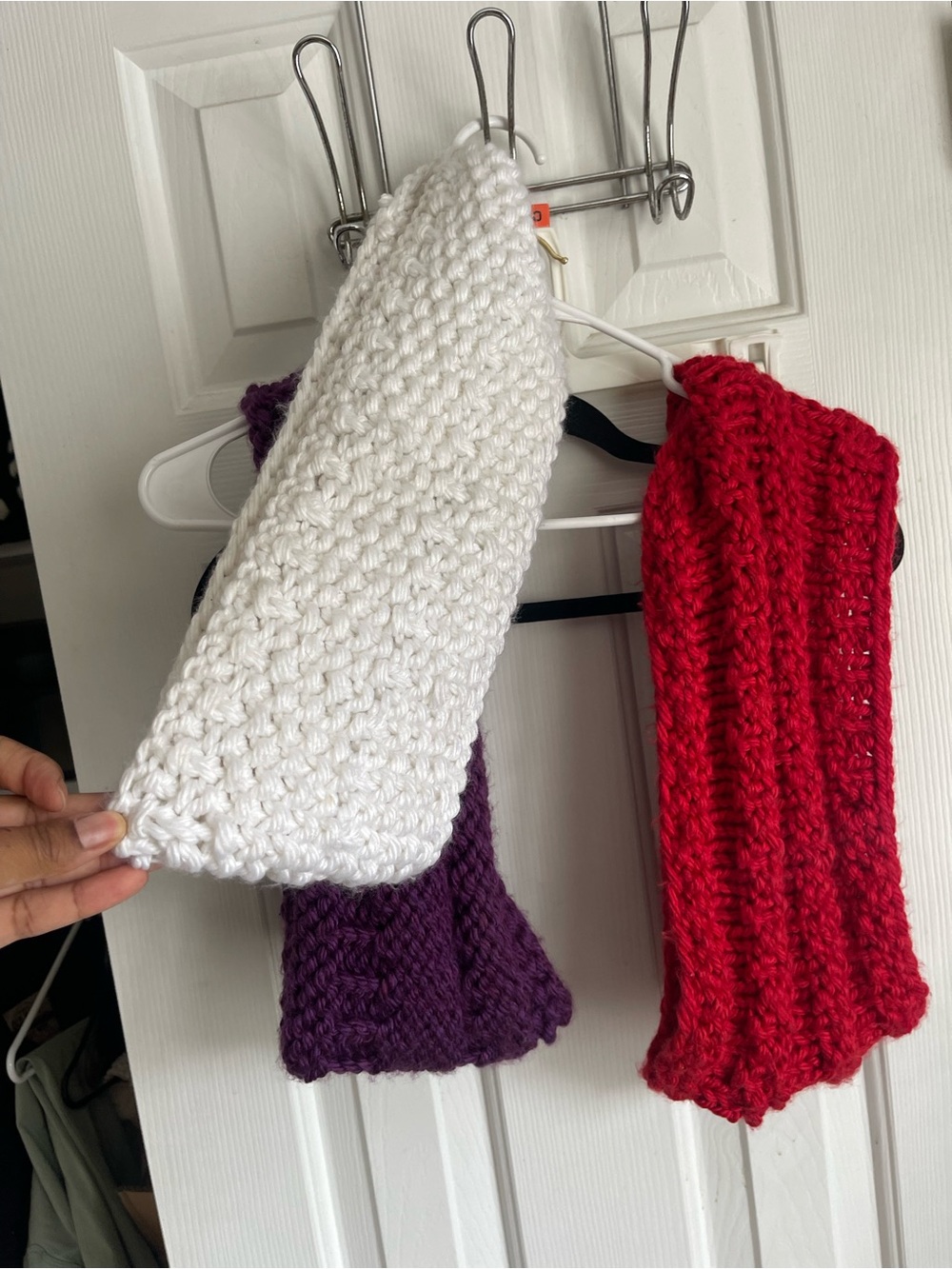 3 Handmade Cowl Neck Chunky Knit Infinity Scarves